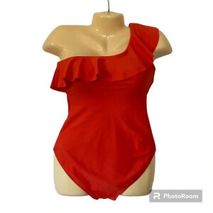 Jones New York One Shoulder Ruffle Swimsuit Size Small New‎